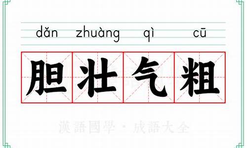 胆粗气壮猜三个数字-胆壮气粗成语