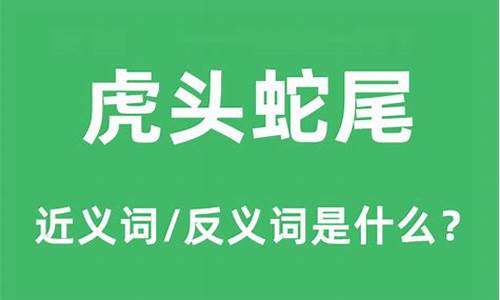 虎头蛇尾是什么意思?-虎头蛇尾是什么意思