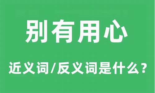 别有用心的意思是什-别有用心的意思什么