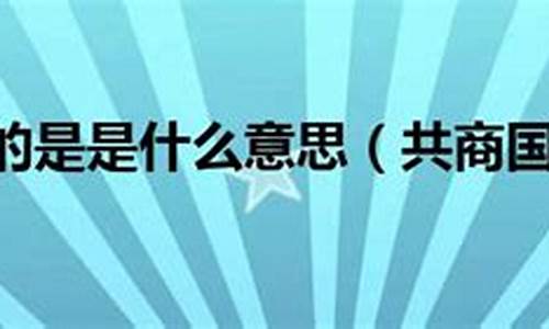 共商国是还是共商国事-共商国是是什么意思