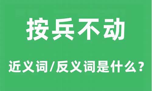 按兵不动的意思解释-按兵不动的意思是什么